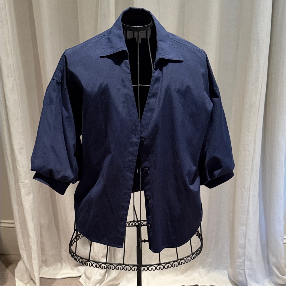 Brochu Walker Navy Short-Sleeve Button Shirt Jacket